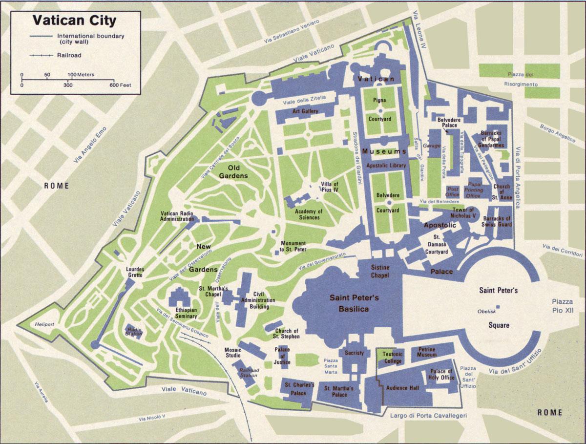 map of Vatican city and surrounding area