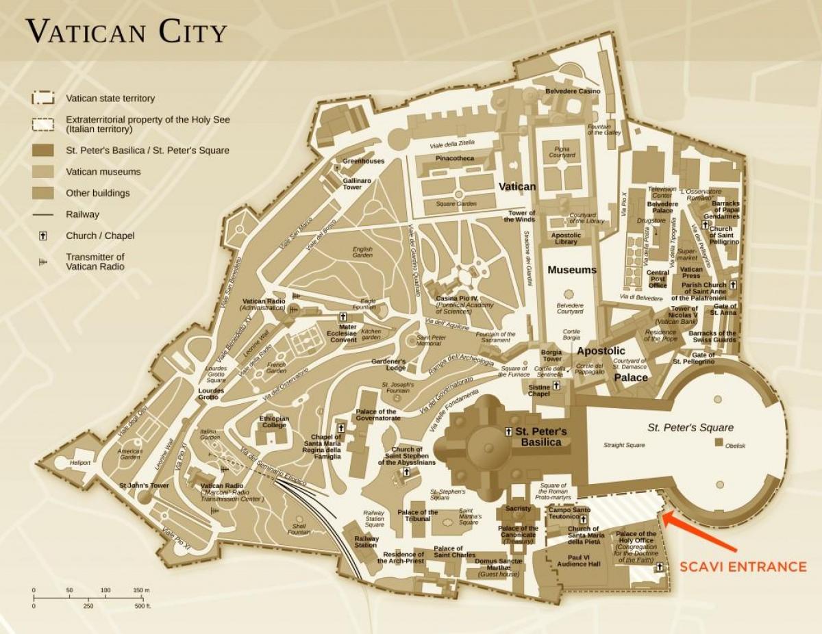 Map of excavations office Vatican city